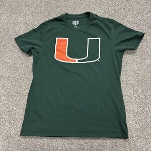 Miami Hurricanes Shirt Mens Medium Green NCAA Football OTS Short Sleeve Tee